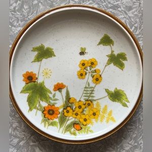 Vintage 70s Mikasa Natural Beauty From the Garden Stoneware Salad Plate